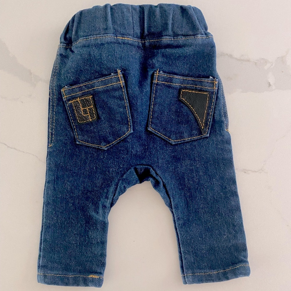 ⚫️ Lennard Taylor ⚫️ jeans with leather detail - 3-6 months